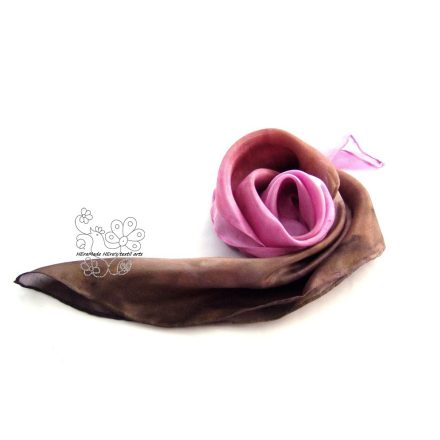 Barna rózsaszín színátmenetes női selyem kendő